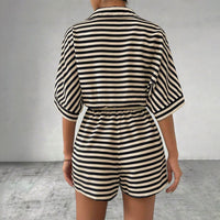 Women's Summer Loose Slimming Versatile Casual Striped Jumpsuit
