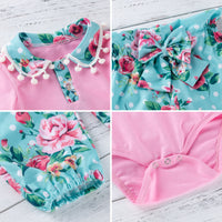 Baby long-sleeved one-piece chiffon pants suit