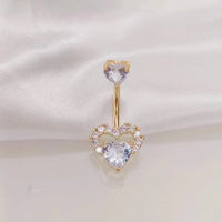 Hot Sale  Zirconium Loving Heart Zircon Navel Stud