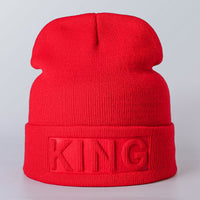 Solid color embossed knitted hat