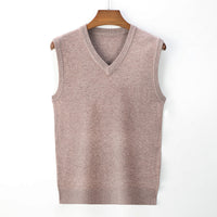 Men's Spring And Autumn Solid Color Casual V-neck Sweater