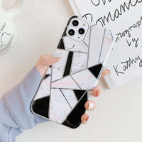 Geometric mosaic marble phone case