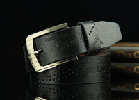 Pin buckle belt men's belt retro hollow casual belt