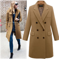 Long woolen coat wool coat in windbreaker
