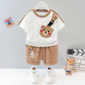 Short-sleeved Cartoon Animal Two-piece Set Children's Western Style