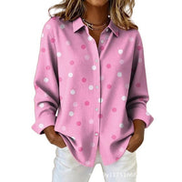 Womens Plaid Floral Print Long-Sleeve Blouse