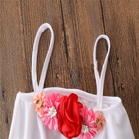 Girl swimsuit white flower swimsuit
