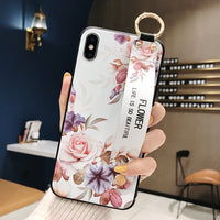 Compatible with Apple , Three-dimensional Embossed TPU Retro Style Wristband Mobile Phone Anti-fall Protective Shell