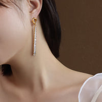 Full-cubic-zirconia Titanium Steel Instagram-style 18k Gold Earrings