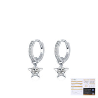 Mozan Diamond S925 Silver Trendy Commuter-style Diamond-studded Versatile Star Earrings