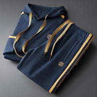 Mens Hoodie And Slim-Fit Versatile Pants Two-Piece Set