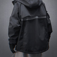 Mechanical Style Multi-pocket Loose Casual Hooded Jacket