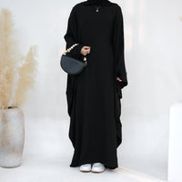 Women's Waist-Cinching Batwing Sleeve Dress