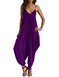 Low cut sexy suspender jumpsuit