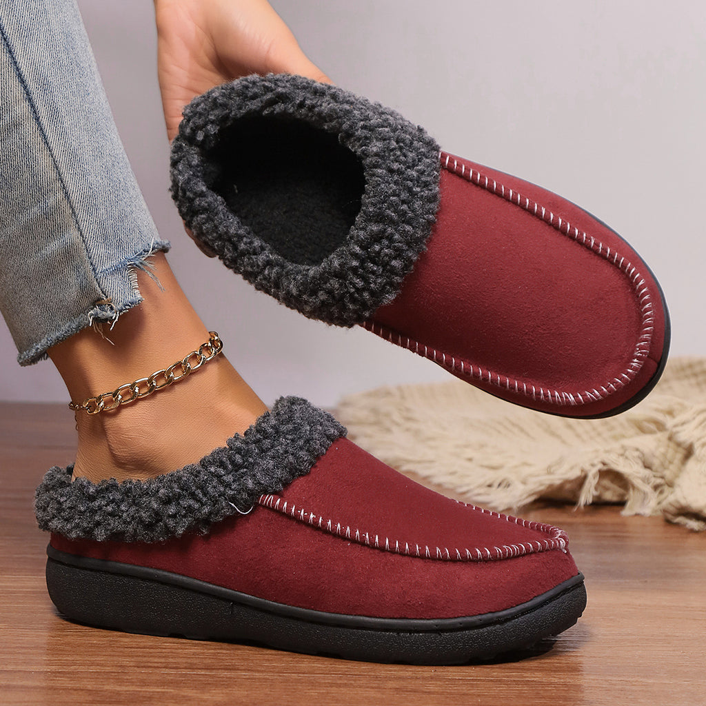 Thickened Autumn And Winter Indoor Half-covered Heel Home Cotton Slippers