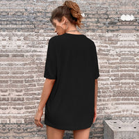 Women's Round-neck Solid-color Short-sleeve Top