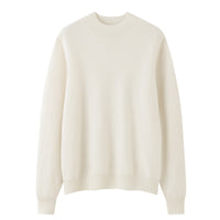 Womens Solid-Color Loose-Fit Mock-Neck Cashmere Sweater