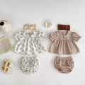 Summer Baby Girl Peter Pan Collar Short Sleeve Top