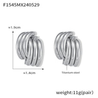 Multi-layer Cross Stud Earrings Titanium Steel Earrings