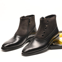 Cow Hair Rivet Trend Men's Shoes Martin Boots