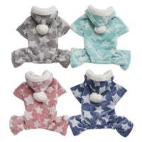 Plush thick four-legged dog clothes