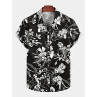 Printed Shirt Top Casual Loose Lapels Cardigan
