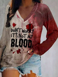 Women's Long-sleeve Printed Crew-neck Top