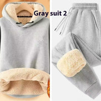 Men's Fleece Hoodie Winter Lined Padded Warm Keeping Loose Hooded Sweater