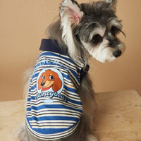 Tony Bear Dog Clothes Striped Polo Shirt