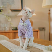 Hairless Cat 3D Embroidered Flower Cheongsam Dress