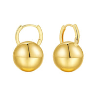 Round Ball Ear Clip Brass Gold Plated European And American Style