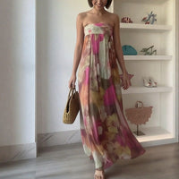 Womens Fashion Sleeveless Printed Casual Dress
