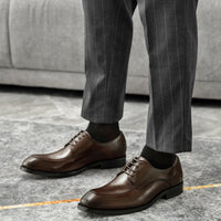 Men's British Style Handmade Pointed Leather Shoes