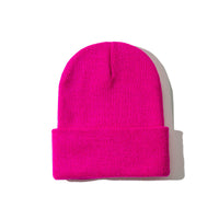Pure color warm knitted hat