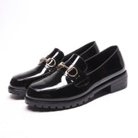 British leather platform casual shoes