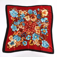 Spring And Autumn Women's Printed 90 Large Kerchief Artificial Silk Floral Scarf
