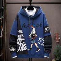 Japanese Ins Hip Hop Top Color Matching Long Sleeve Coat