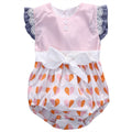 Baby Girl Flying Sleeve Lace Up Triangle Romper