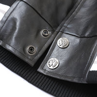 Flower Letter Printing Motorcycle Jacket Men