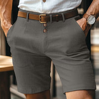 Men's Linen Summer Solid Color Buttons Casual Daily