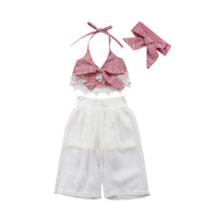 Three-piece bra strap + chiffon pants