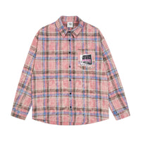 Plaid Loose Long Sleeves Shirt For Men