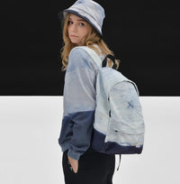 Embroidered print backpack