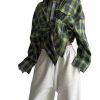 Retro Style Versatile Loose Plaid Long Sleeve Shirt