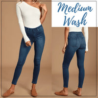 Seamless stretch-leg jeans