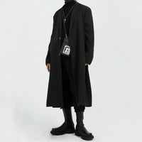 Men's Solid Color Retro Windbreaker Loose Coat