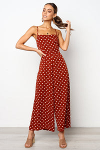 Polka Dot Sling Sexy Backless Straight Jumpsuit