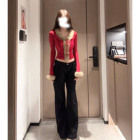 Womens French-style Soft And Alluring Figure-hugging Base Top