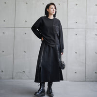 Womens Mid-Length Asymmetrical A-Line Skirt