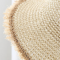 The Korean Version Of The Wide-brimmed, Fringed, Woven Straw Hat, Sun Hat, Round-top Fisherman's Hat, Beach Vacation Hat, And Sandcastle Hat Is Suitable For Vacations.